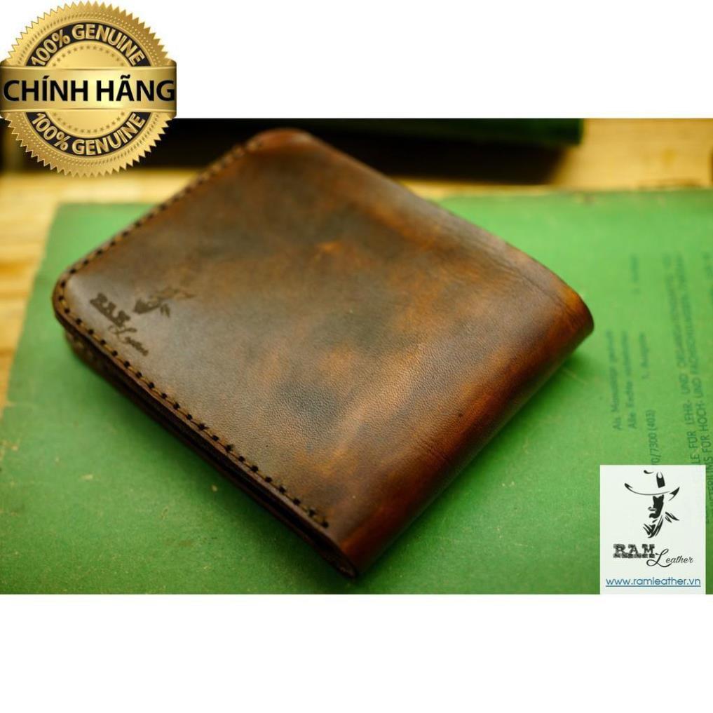 VÍ ĐỨNG TRỐNG ĐỒNG VEGTAN  MEDIUM BROWN - CHÍNH HÃNG RAM LEATHER .