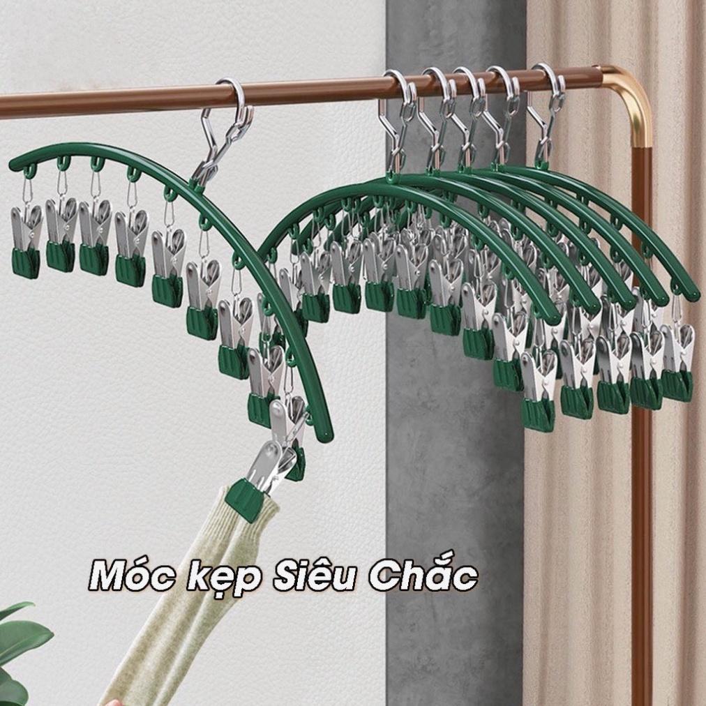 Móc phơi đồ bọc sơn tĩnh điện - Móc treo bikini có khoá chống trơn chống trượt 10 kẹp