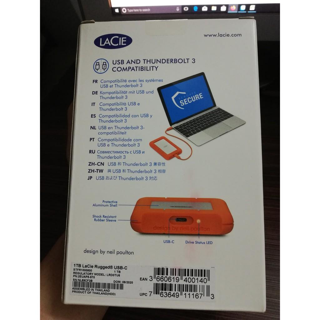 Ổ cứng di động Lacie 1TB Rugged USB 3.1 Type C