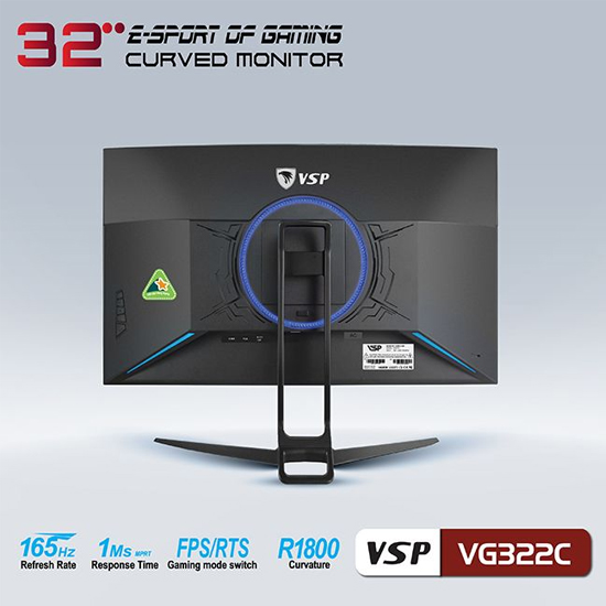 Màn hình CONG LCD VSP 32inch ThinKing Master Gaming VG322C 165Hz - Hàng Chính Hãng