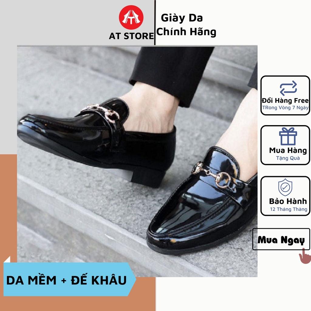 Giày Lười Nam Công Sở Da Bóng có Đai Ngang - Giày Nam Đẹp đê cao 3cm , khâu chăc chắn - Giảm giá 50% - Mã GC02