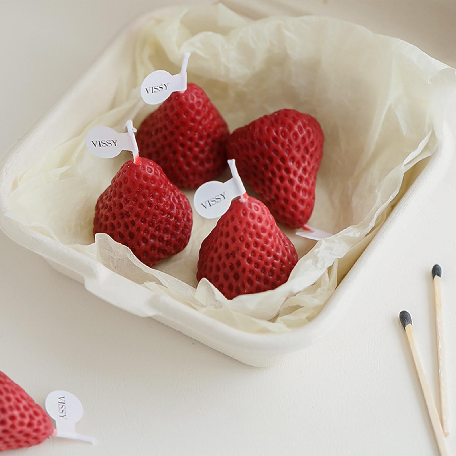 3-10pack Strawberry Candle Scented Candle Home Living Room Party Decor Photo