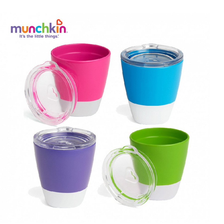 Bộ 2 cốc có nắp Munchkin (xanh lá - xanh lơ)