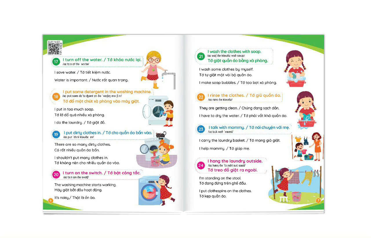 Sách 900 Câu Tiếng Anh Giao Tiếp Thường Dùng Hàng Ngày - Cẩm Nang Cho Mẹ Cùng Con Học Tiếng Anh Mỗi Ngày (Kèm File Nghe)