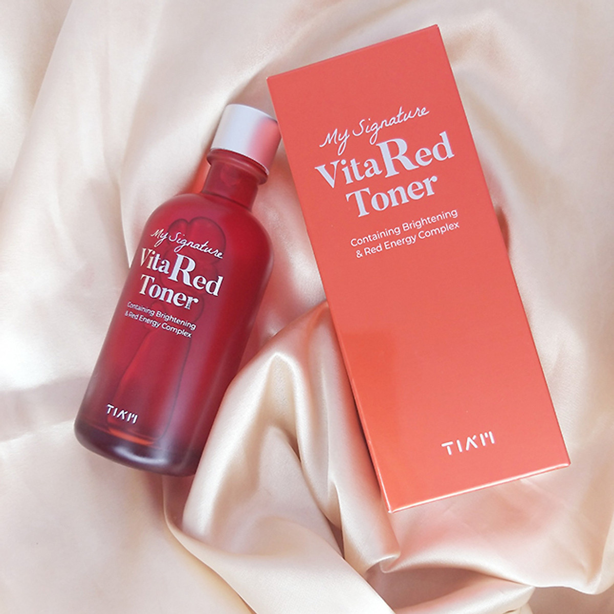 Nước Hoa Hồng Dưỡng Trắng, Se Khít Lỗ Chân Lông Tia'm My Signature Vita Red Toner 130ml + Tặng kèm 1 băng đô tai mèo xinh xắn ( màu ngẫu nhiên)