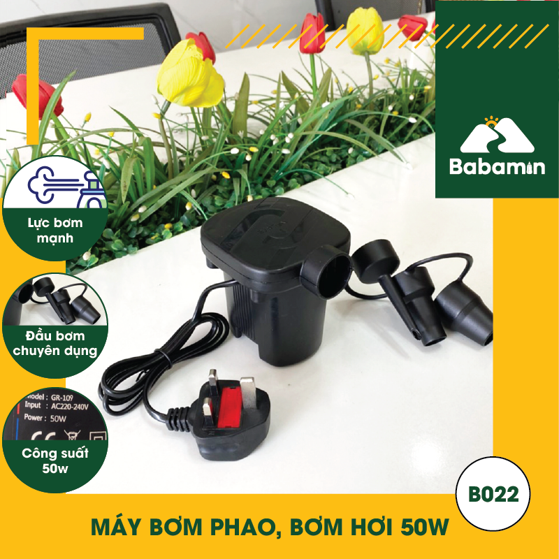 Máy Bơm Phao, Bơm Hơi 50W, 03 Đầu Bơm Chuyên Dụng - Babamin - B022