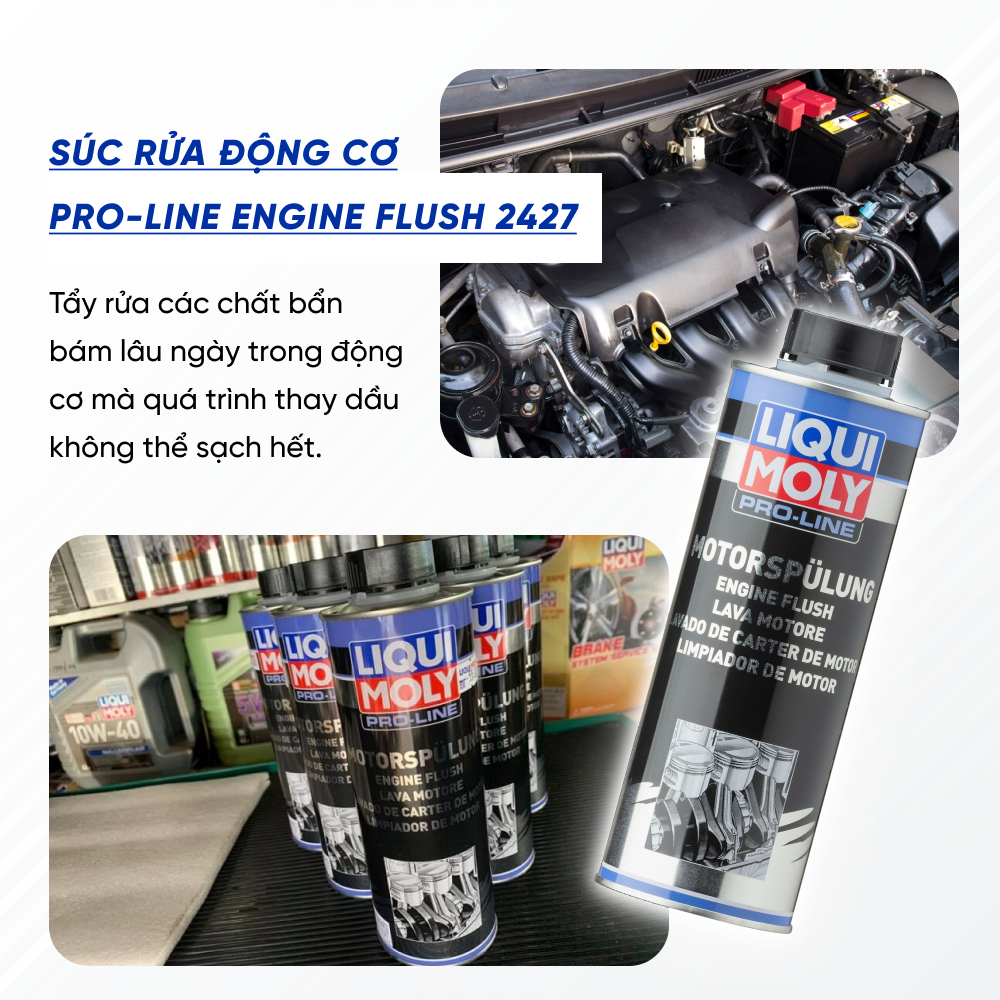 Phụ Gia Súc Rửa Động Cơ Chuyên Dụng Cho Xe Hơi - ÔTô - Liqui Moly Pro-Line Engine Flush 2427 500ML - Made in Germany