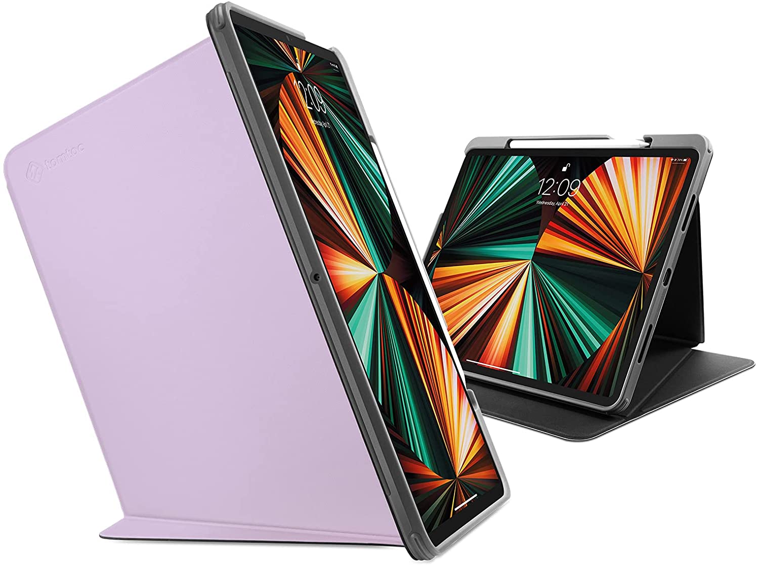 BAO DA TOMTOC FOR IPAD PRO 12.9 INCH 2021 TỪ TÍNH ĐA GÓC VERTICAL HỖ TRỢ SẠC KHÔNG DÂY APPLE PENCIL B02-008 - HÀNG CHÍNH HÃNG