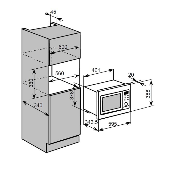 Lò vi sóng kết hợp nướng Baumatic BMG220X 20 Lít - Thương hiệu của Anh &quot;Hàng nhập khẩu&quot;