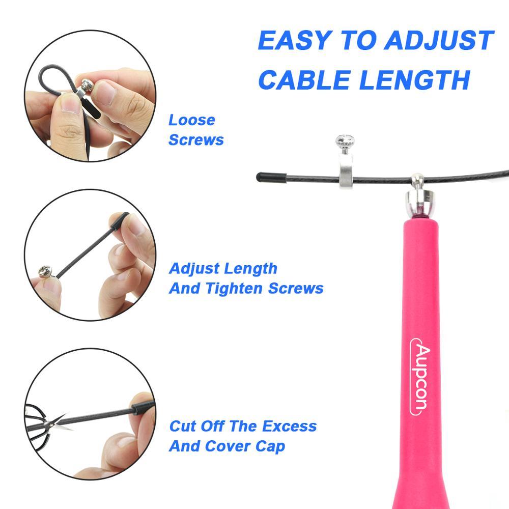 AUPCON Tốc Độ Dây Nhảy Có Thể Điều Chỉnh Dây Nhảy 360 Độ Xoay Bóng Kim Loại Chịu Lực Cáp Thể Dục Tập Thể Dục Thể Thao Dây Nhảy