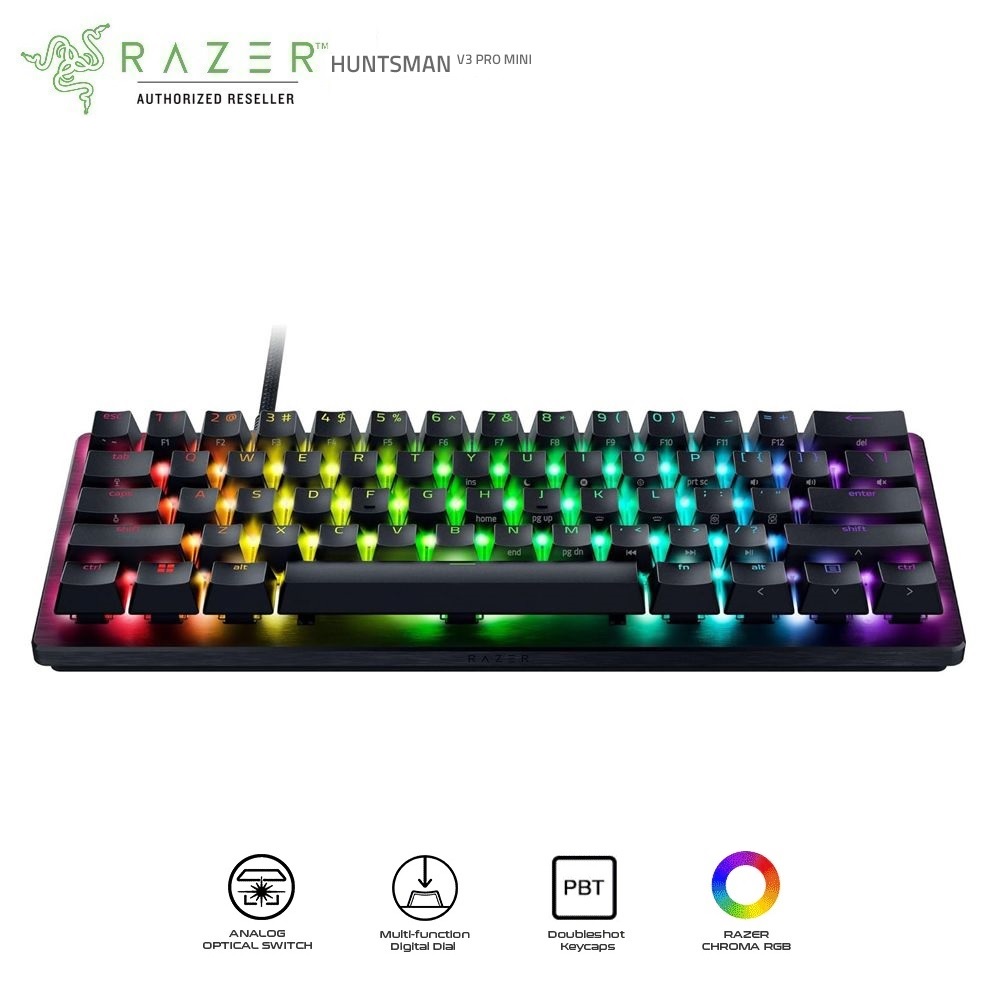 Bàn phím Razer Huntsman V3 Pro Mini - 60% Analog Optical Esports Keyboard_Mới, hàng chính hãng