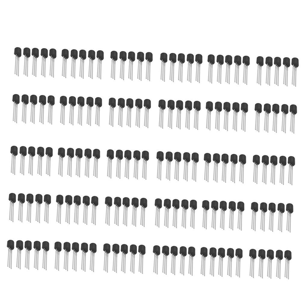 150 Pieces TO-92 Package Transistor Assortment Kit 15 Values