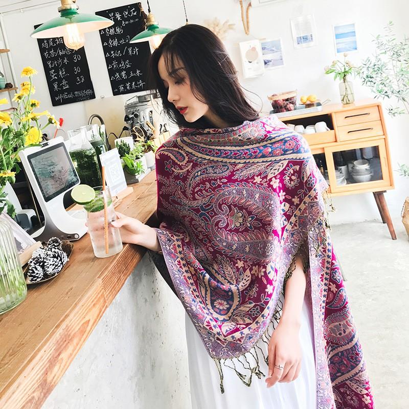 KHĂN CHOÀNG CỔ PASHMINA THỔ CẦM HOA HỒNG 10