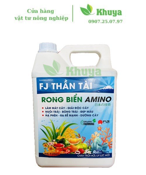 Phân bón hữu cơ Fuji Rong Biển Amino 5 lít Mát cây - Dưỡng cây - Ra rễ