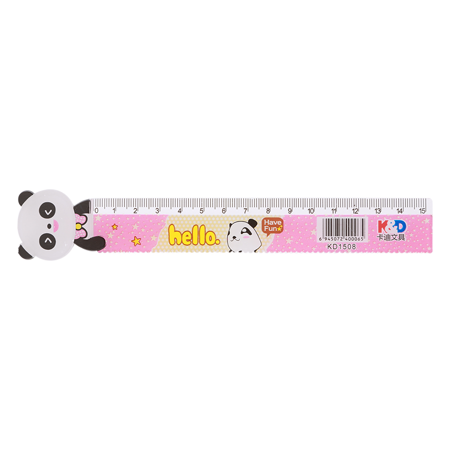 Thước Nhựa Trong 15cm Hình Gấu Trúc