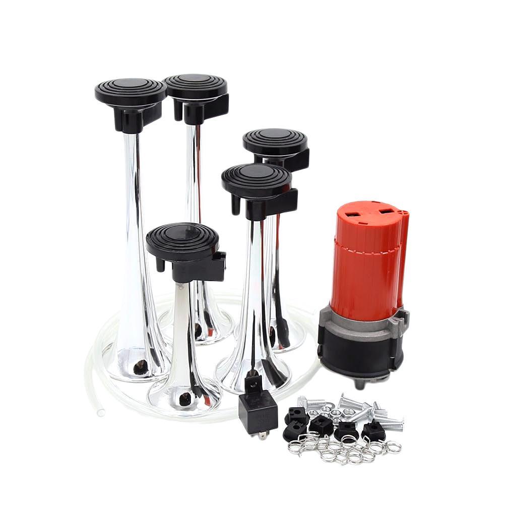 12V 130db 5 Trumpet Musical Kit for Car SUV Truck Van Boat
