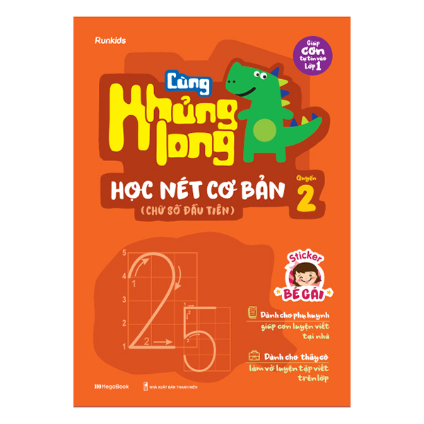 Combo 3 Cuốn Cùng Khủng Long Học Nét Cơ Bản - Bé Gái