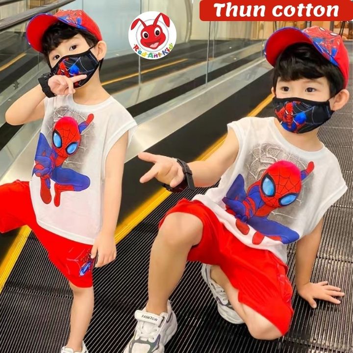Quần áo siêu nhân trẻ em từ 10-42kg. Chất cotton 4 chiều - Kiến Lửa