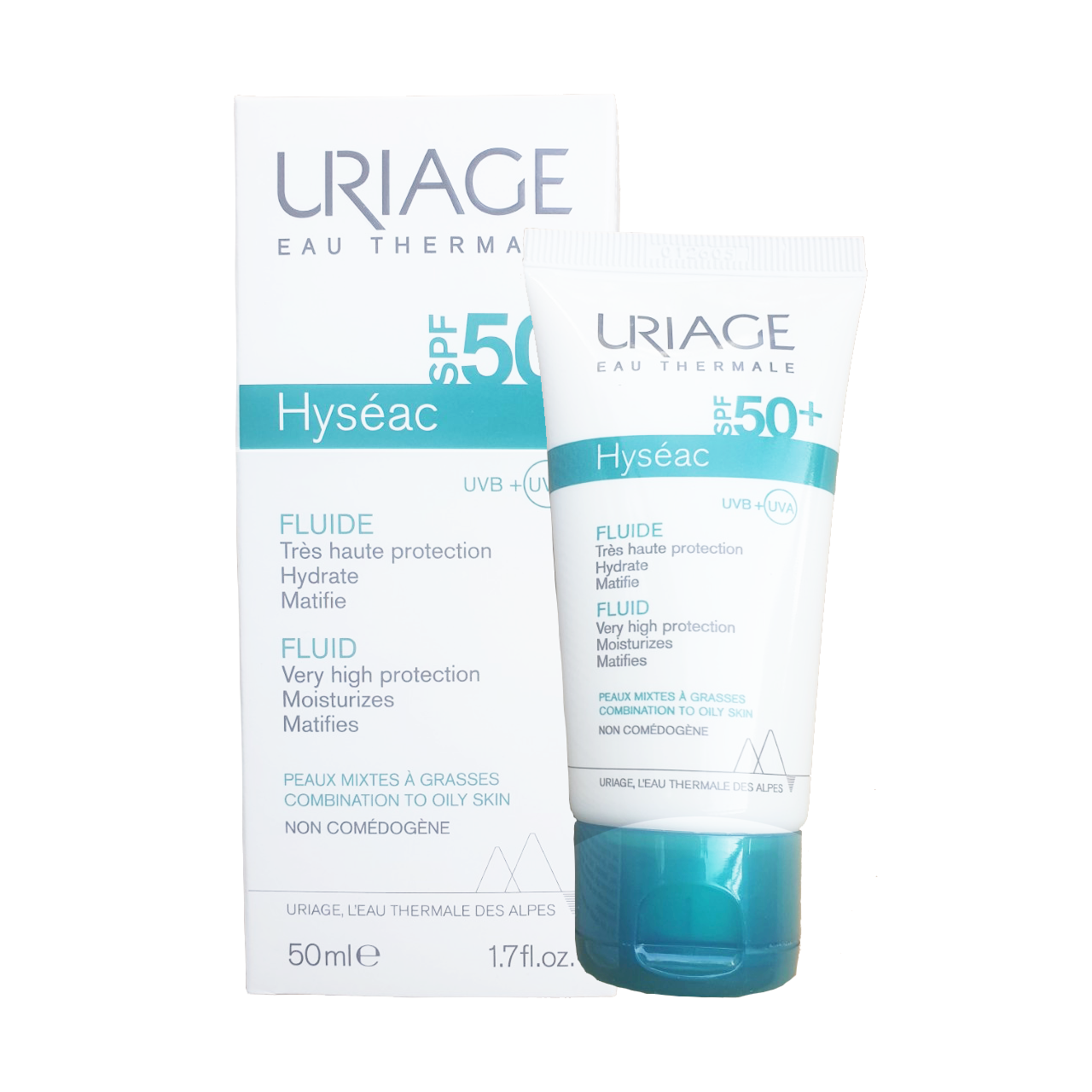 Kem dưỡng chống nắng giảm nhờn cho da mụn, da dầu Uriage Hyséac Fluide SPF 50+ 50ml
