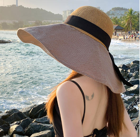Mũ rộng vành bản to phong cách Hàn mới, nón nữ rộng vành chống nắng chống tia cực tím tuyệt đối