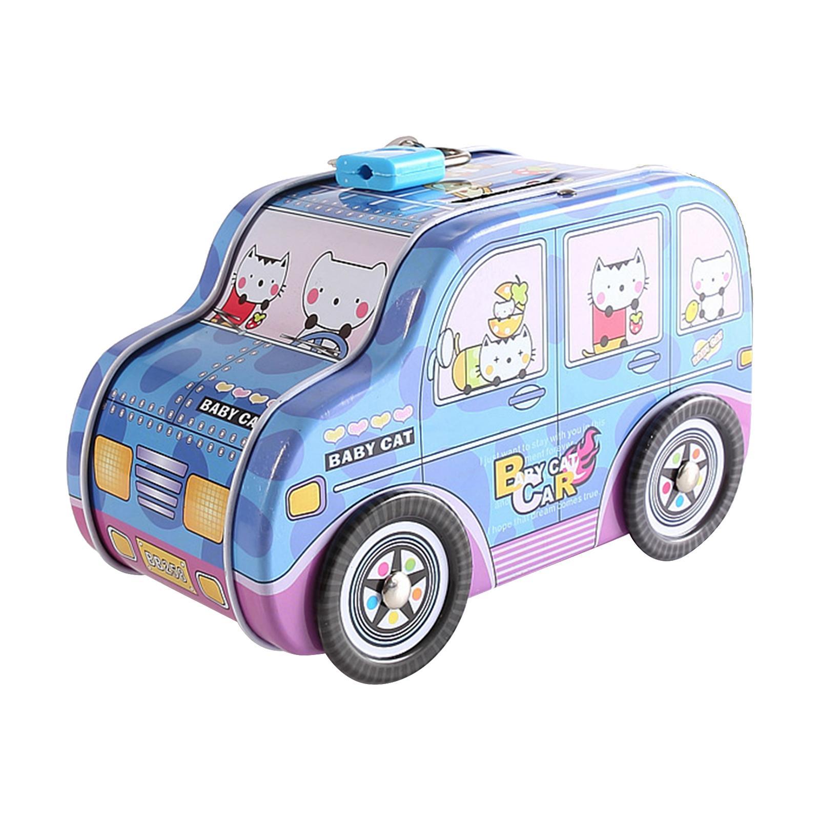 Money Box Exquisite cars money Saving Box for Desktop Office Living Room Blue
