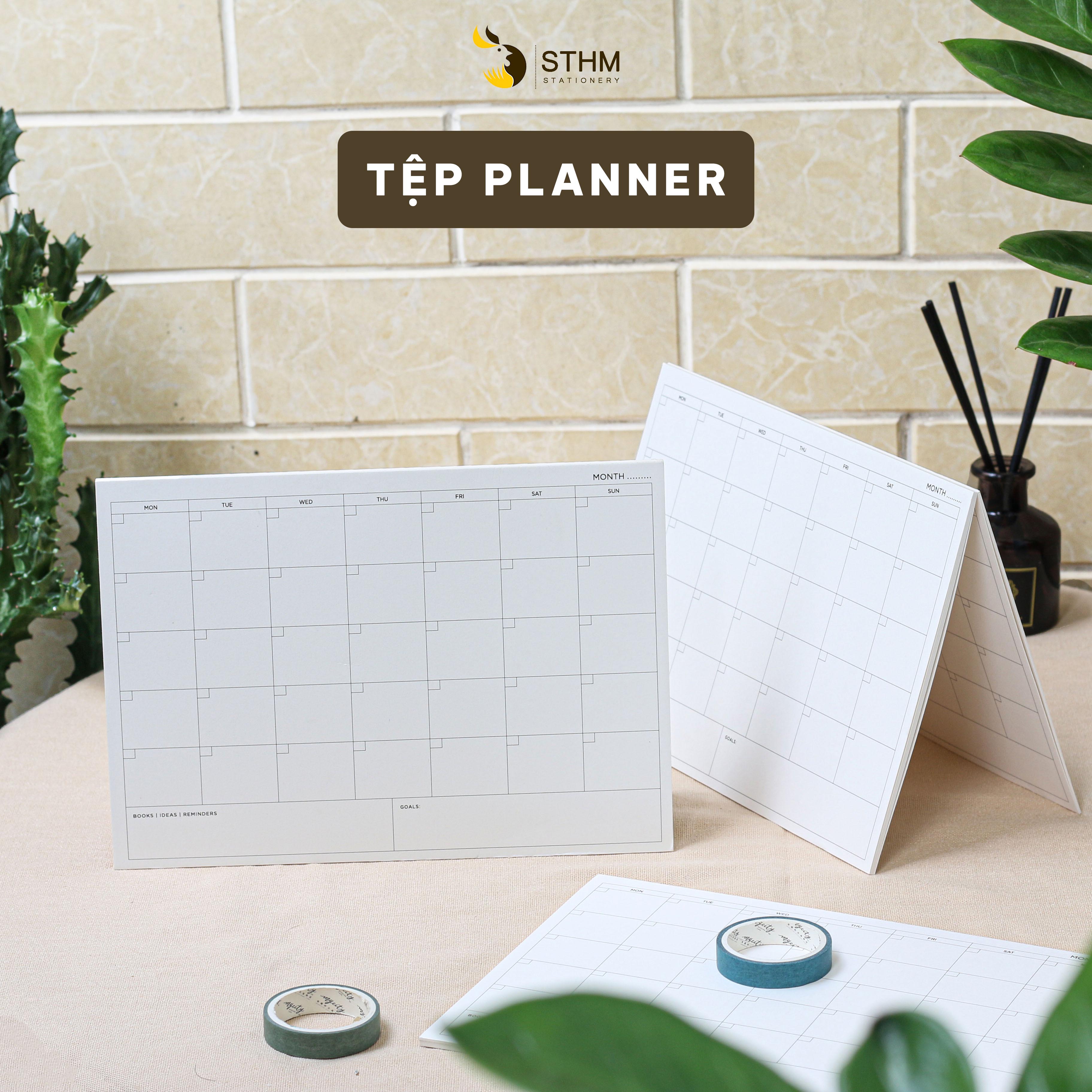 [STHM stationery] - Tệp planner 12 tháng - giấy kem 190gsm - 145x205mm