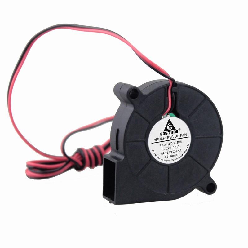 Gdstime 1 PCS 24V 3D Printer 50x50x15mm DC Cooling Blower Fan 50mm x 15mm Dual Ball Bearing 1Meter Wire Brushless Radiator 5015