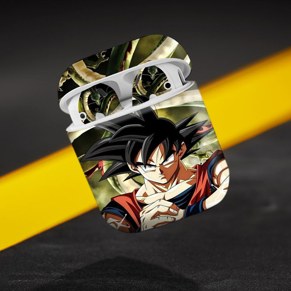 Miếng dán skin chống bẩn cho tai nghe AirPods in hình Songoku Dragon Ball - 7vnr011 (bản không dây 1 và 2)