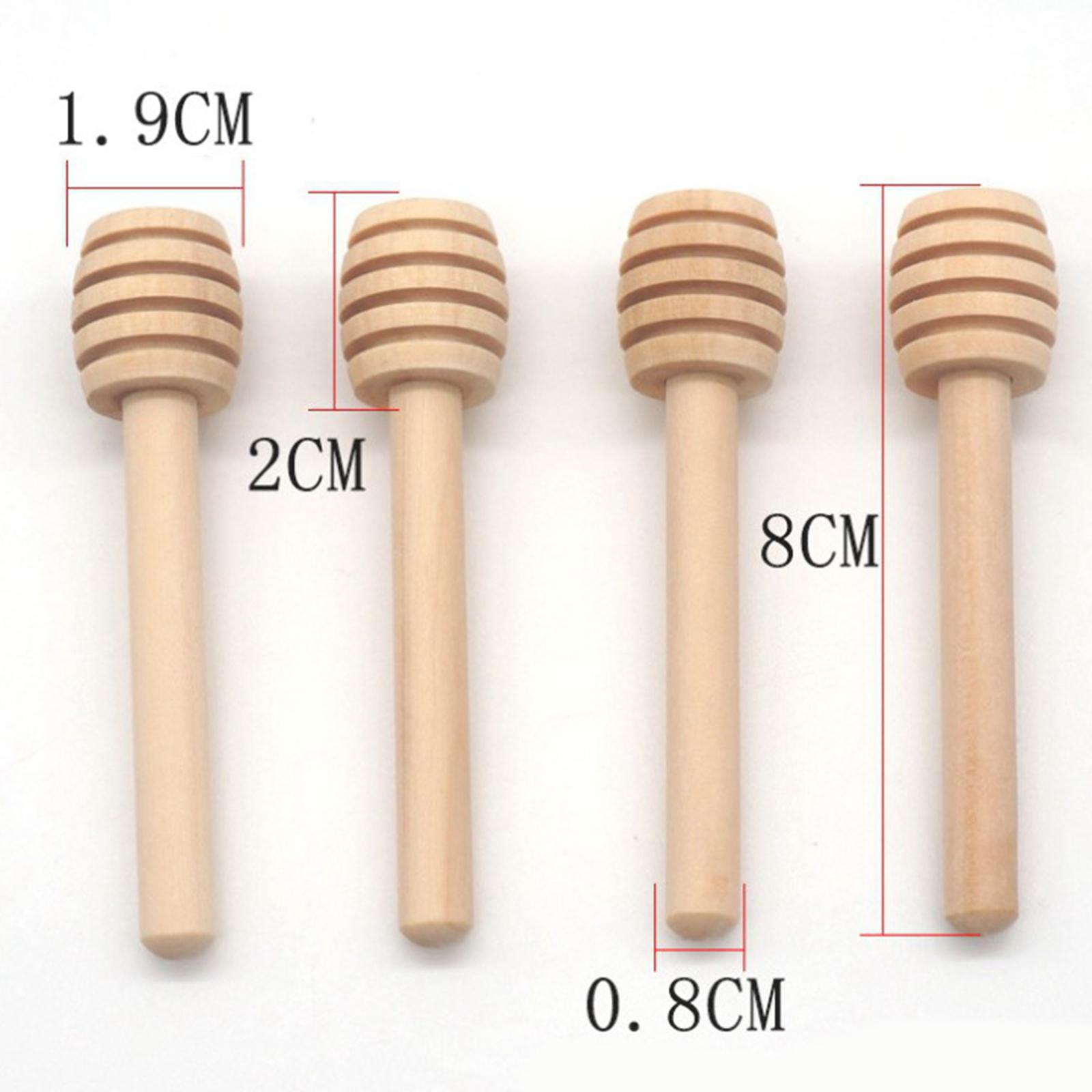 10pcs Honey Dipper Stick, 3 Inch 4 Inch Mini Wood Honey Stirrer Wand for Honey Jar Dispense Drizzle Honey, Wedding Party Favors