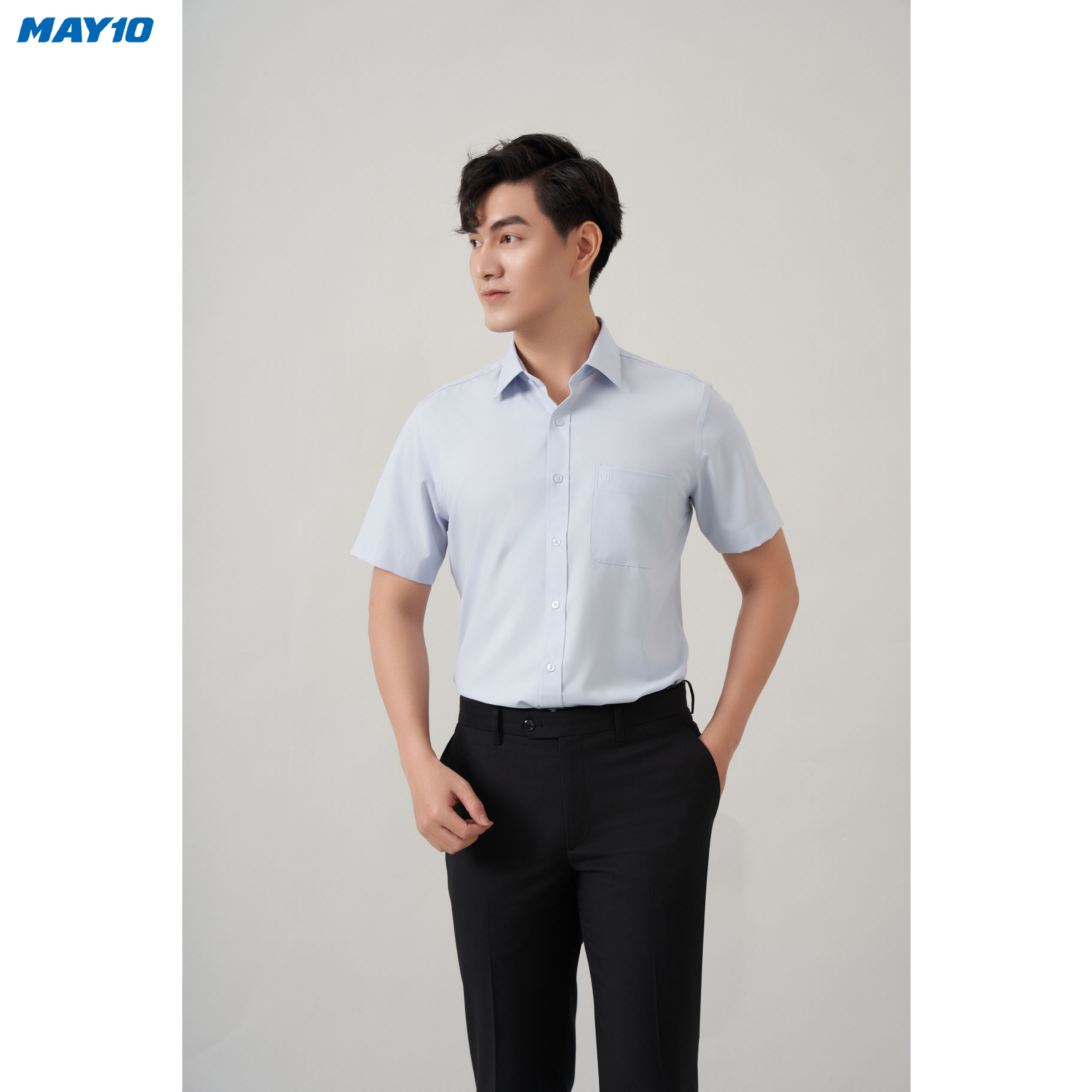 Sơ mi nam cộc tay May 10 form RegularFit mã 010124008