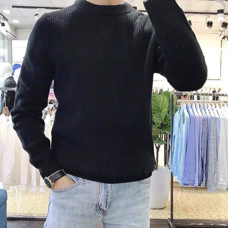Áo Len Nam Đẹp Cổ Tròn Tay Dài Dệt Kim Cao Cấp Phong Cách Hàn Quốc Size Từ 42 - 78kg