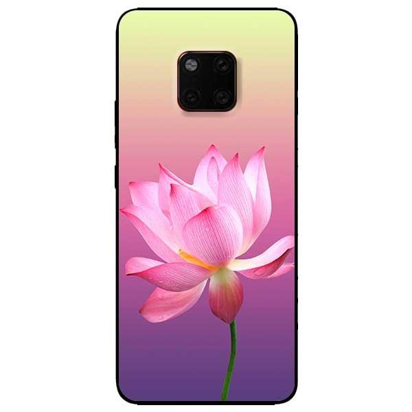 Ốp lưng dành cho Huawei 5t - Mate 20 - Mate 20 Pro mẫu Sen Nền Tím Vàng