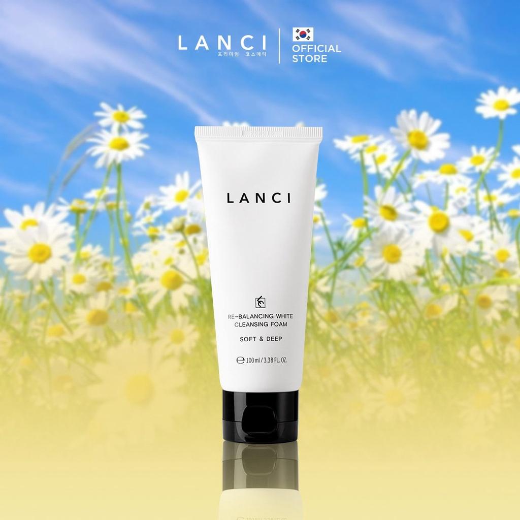 Sữa Rửa Mặt Dịu Nhẹ LANCI Cân Bằng Độ Ẩm Tự Nhiên Re-balancing White Cleasing Foam 100ml