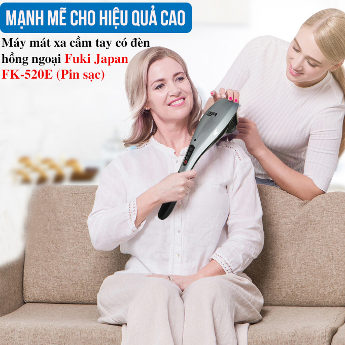 Máy mát xa cầm tay có đèn hồng ngoại Fuki Japan FK-520E (Pin sạc)