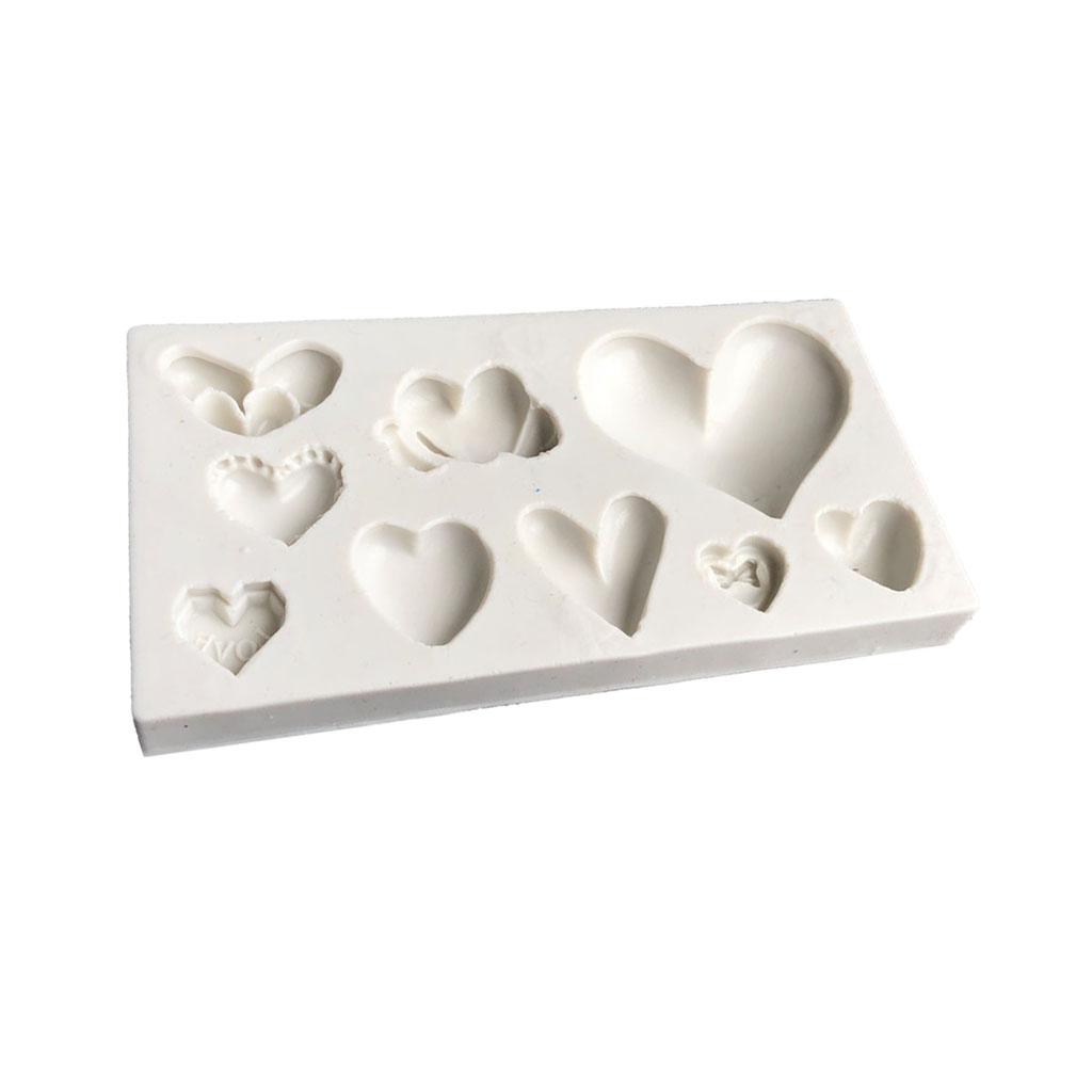 Heart Shape Diy Molds Silicone Fondant Cake Sugar Chocolate Moulds Clay Crafts Supply