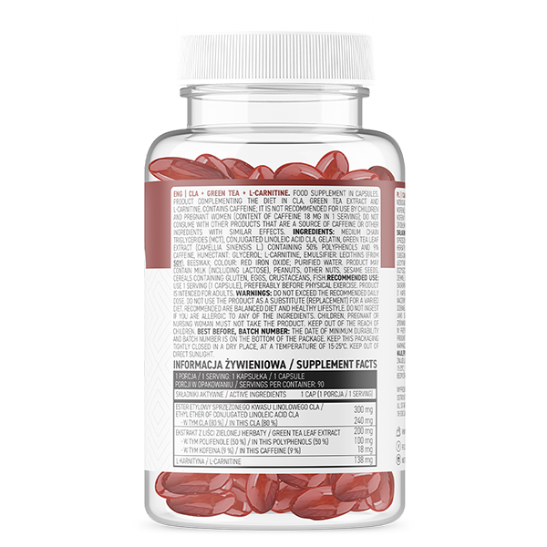Viên đốt mỡ giảm cân Ostrovit Cla + Green Tea + L-carnitine - Hỗ trợ giảm mỡ trong tập gym
