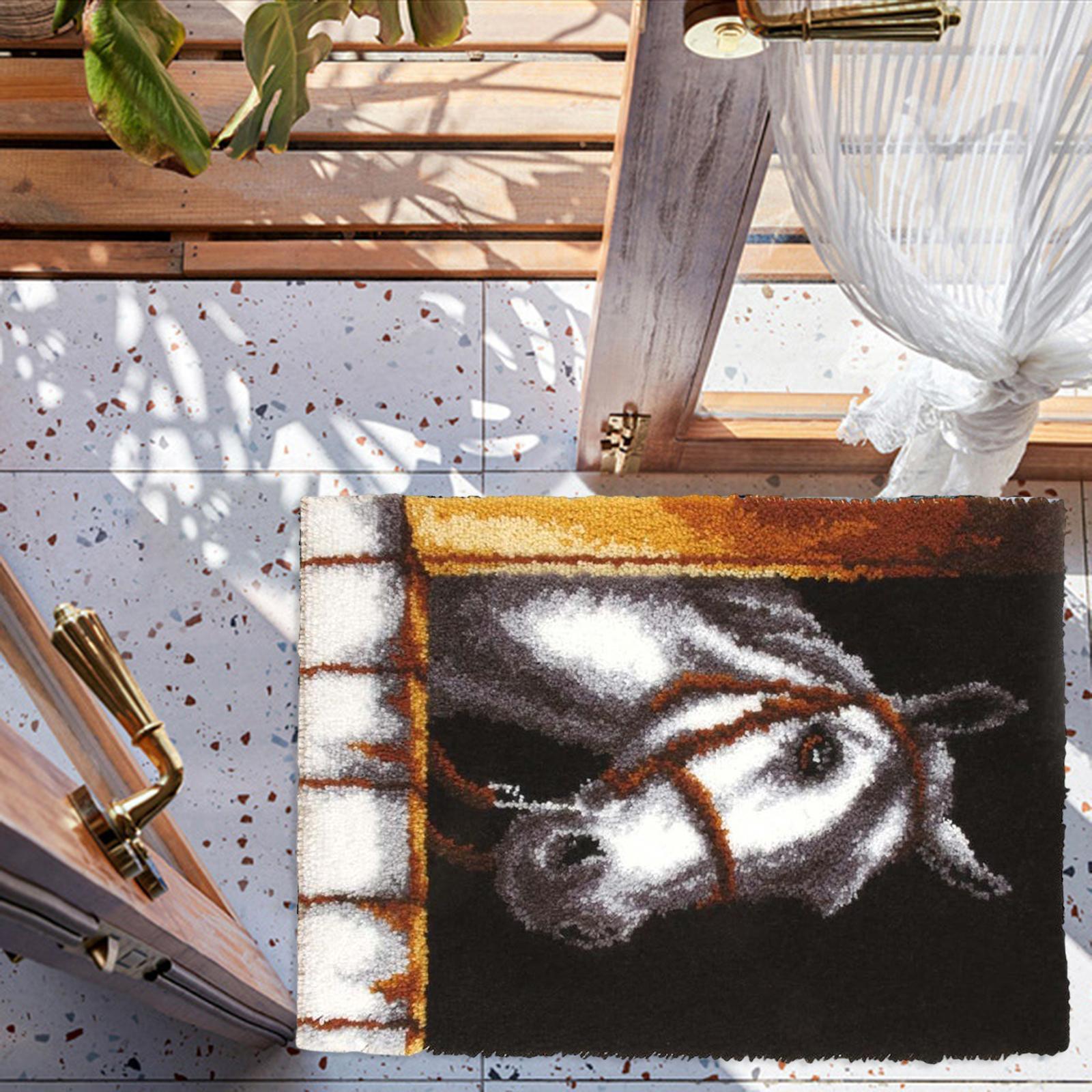 Carpet Latch Hooking Kits DIY Rug Crochet Yarn Kits for christmas