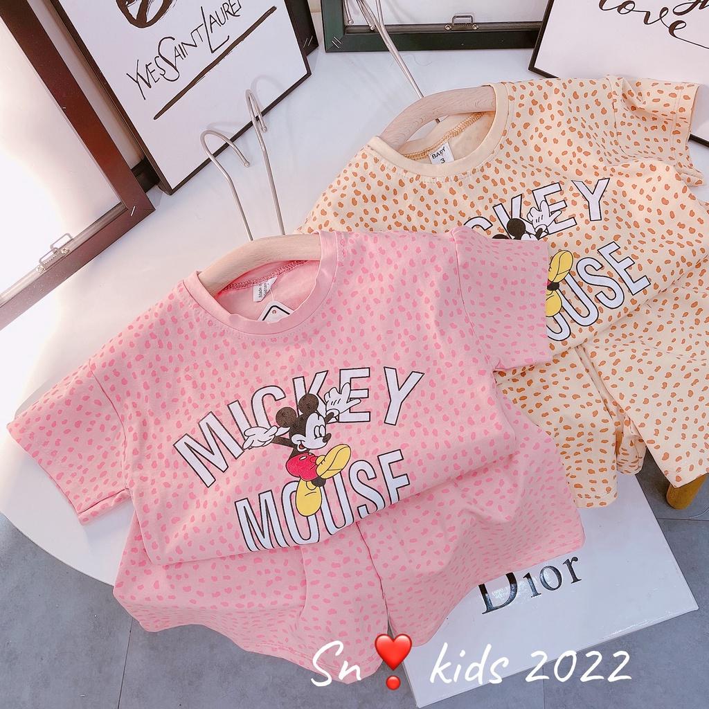 Bộ đồ bé gái cotton cao cấp thấm hút mồ hôi cho bé ngày hè