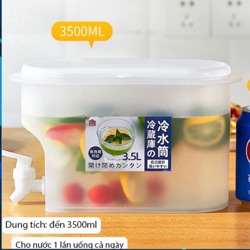 Bình đựng nước có vòi chuyên để tủ lạnh 3,5L ( LOẠI XỊN VIỆT NHẬT) - Bình đựng nước detox hoa quả có vòi, chịu nhiệt cao