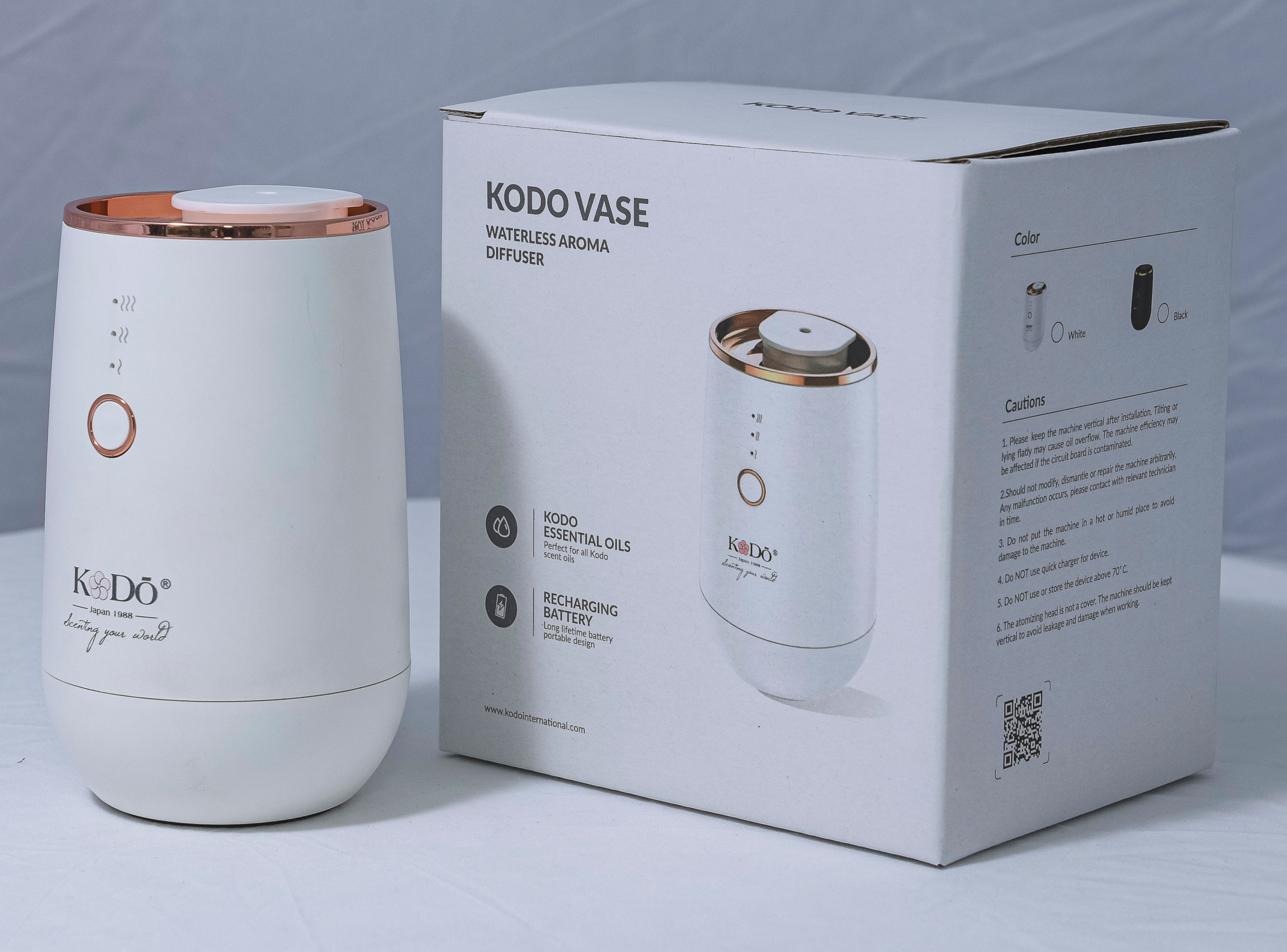 KODO Vase - Máy Khuếch Tán Tinh Dầu Thơm Phòng Ngủ 20m2, Xe Ô tô, Không Pha Nước