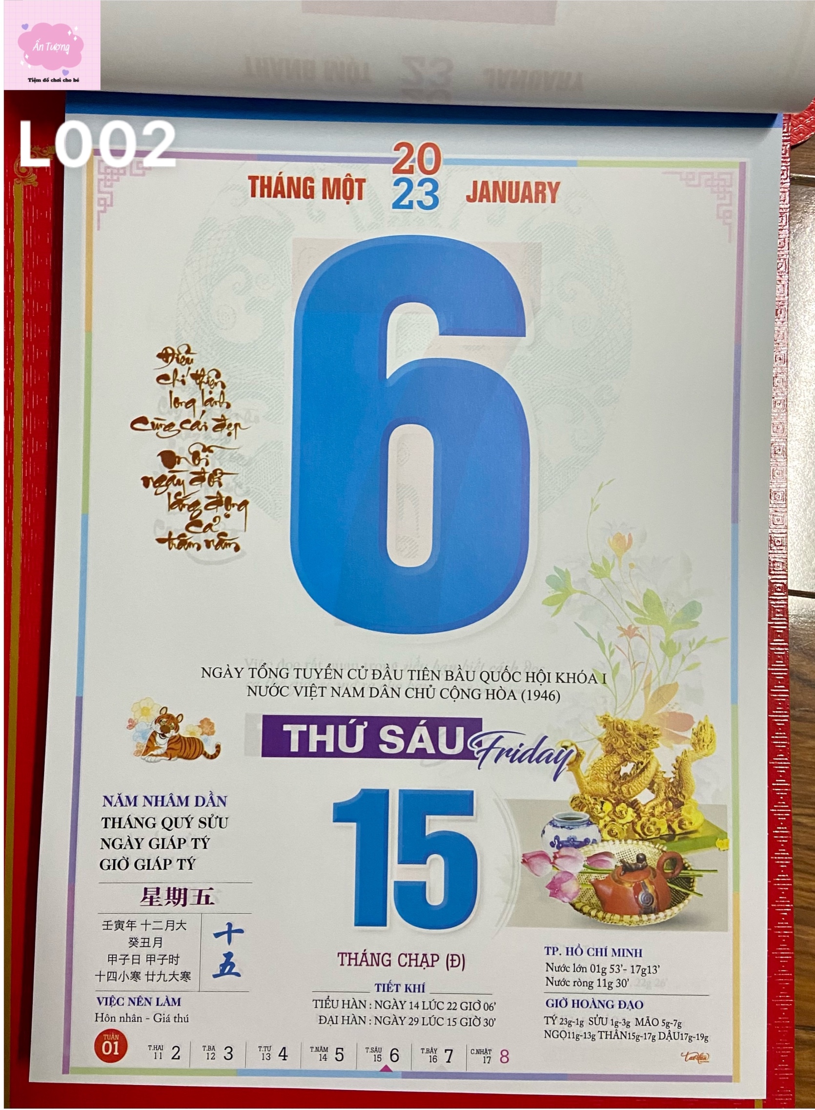 Bộ lịch Giáp Thìn 2024 - Lịch Bloc Siêu Đại - chủ đề " Bon Sai Phong Thuỷ" - L002