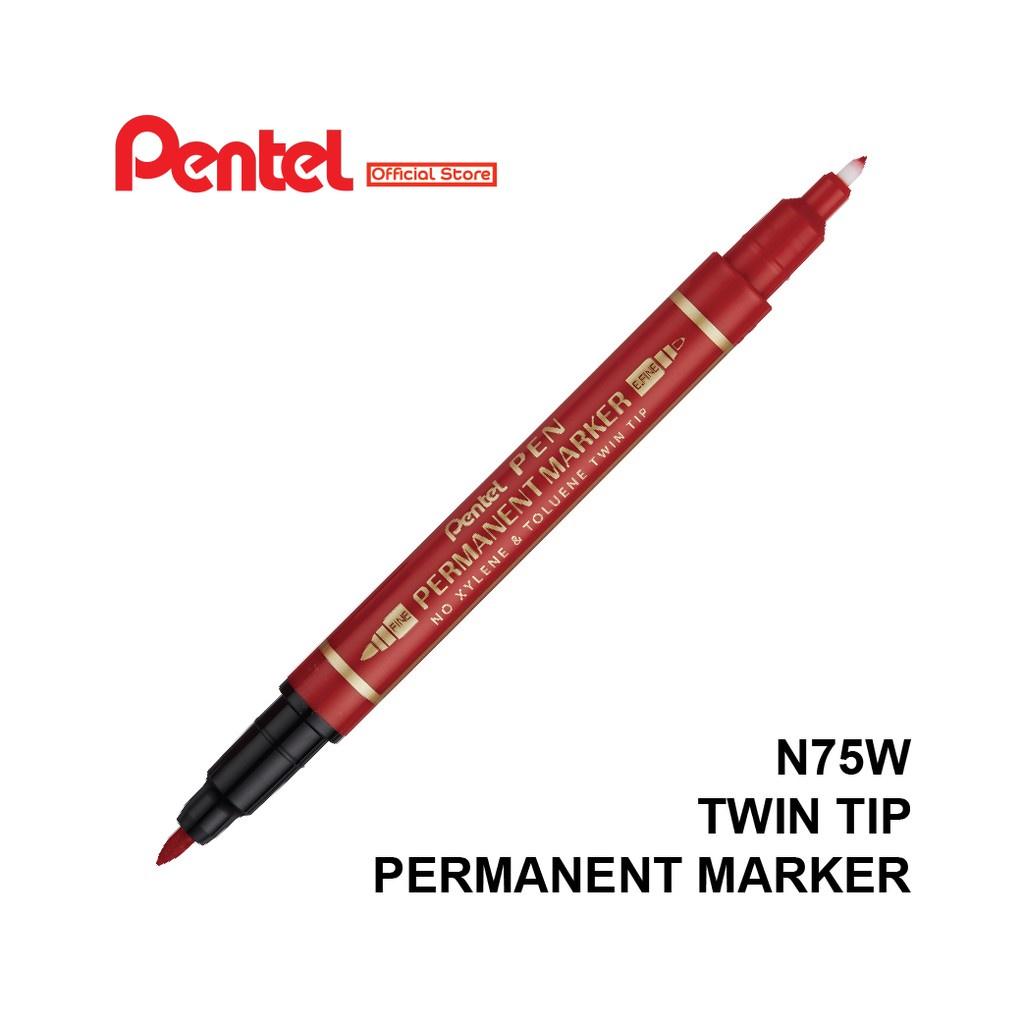 Bút Dạ Dầu Pentel 2 Đầu N75W Nét Nhỏ| Viết Được Trên Mọi Bề Mặt Chất Liệu.