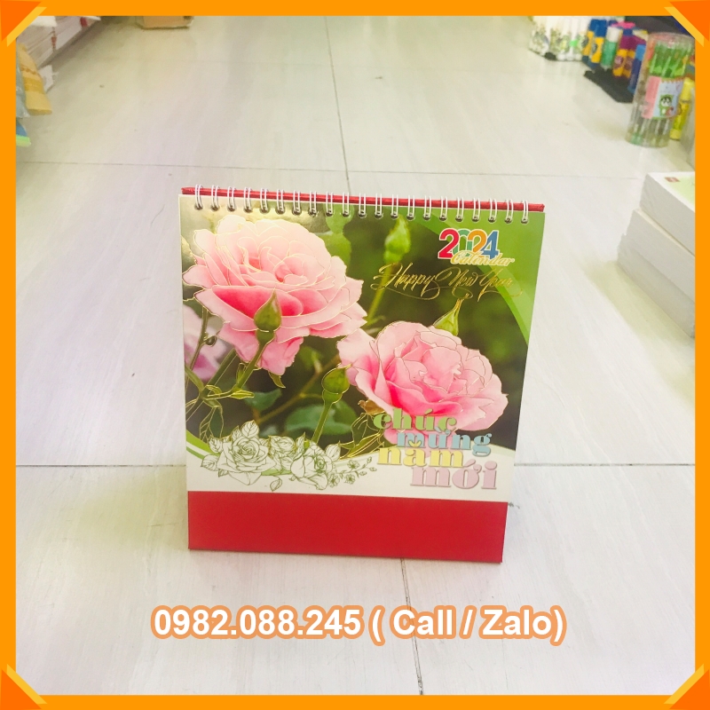 Lịch bàn 2024 kích thước 16cm x 24cm mẫu ngẫu nhiên