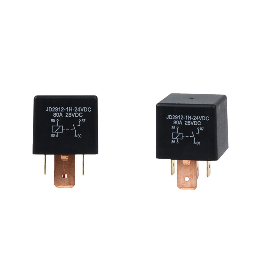 2 Pieces JD2912-1H-24VDC Car DC28V 80A 4Pin Changeover Switch SPDT Relays