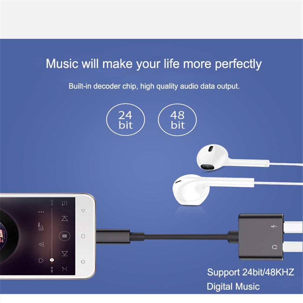 2pcs Type C Charging Cable for Type C Phones Without 3.5mm Headphone Jack