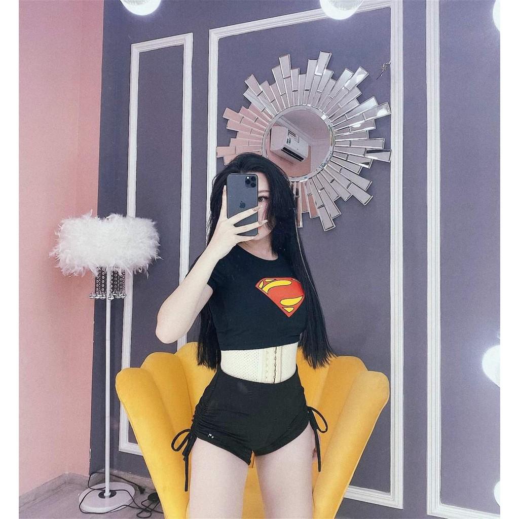ÁO THUN CROPTOP ÔM BODY NGẮN CO GIÃN - ÁO KIỂU CRT NGẮN TAY CỔ TRÒN THỂ THAO KIM CƯƠNG GYM DIAMOND 71