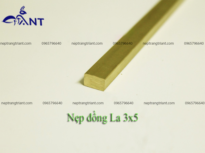 Nẹp đồng La 3x5 - Nẹp đồng La đặc - Nẹp Trang Trí ANT