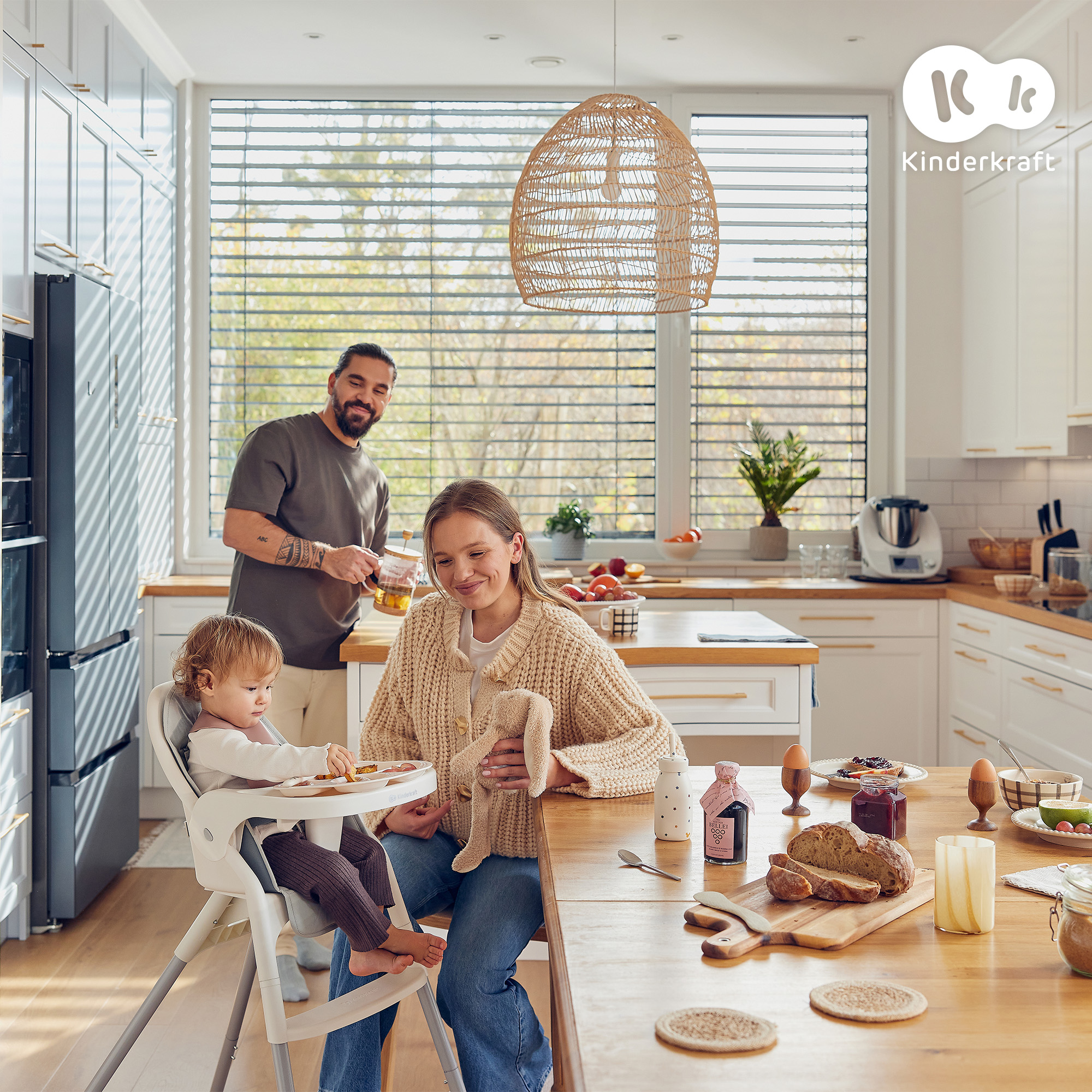 Ghế ăn 2in1 cho từ 6 tháng tuổi Kinderkraft DINNLY - Màu xám