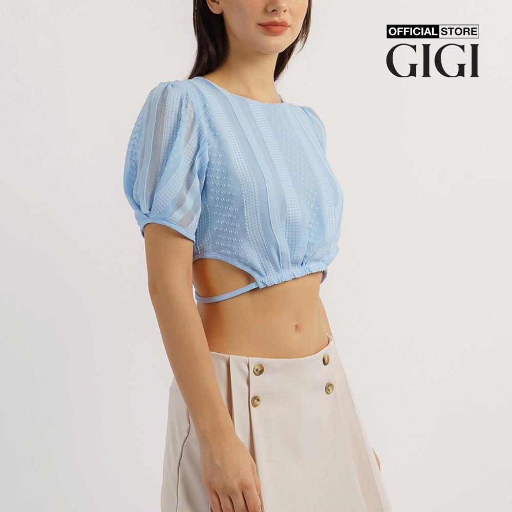 GIGI - Áo croptop nữ cổ tròn tay ngắn thắt eo nữ tính G1106T221257-24