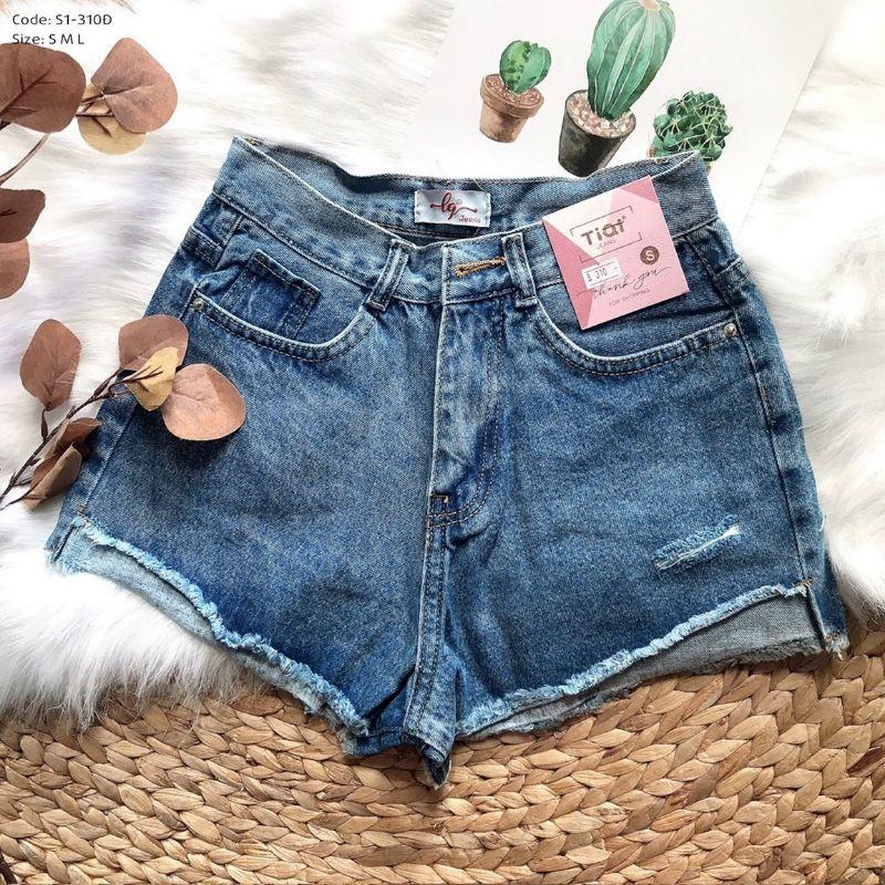 Quần short jean nữ lưng cao King168 , quần short nữ cao cấp QS19